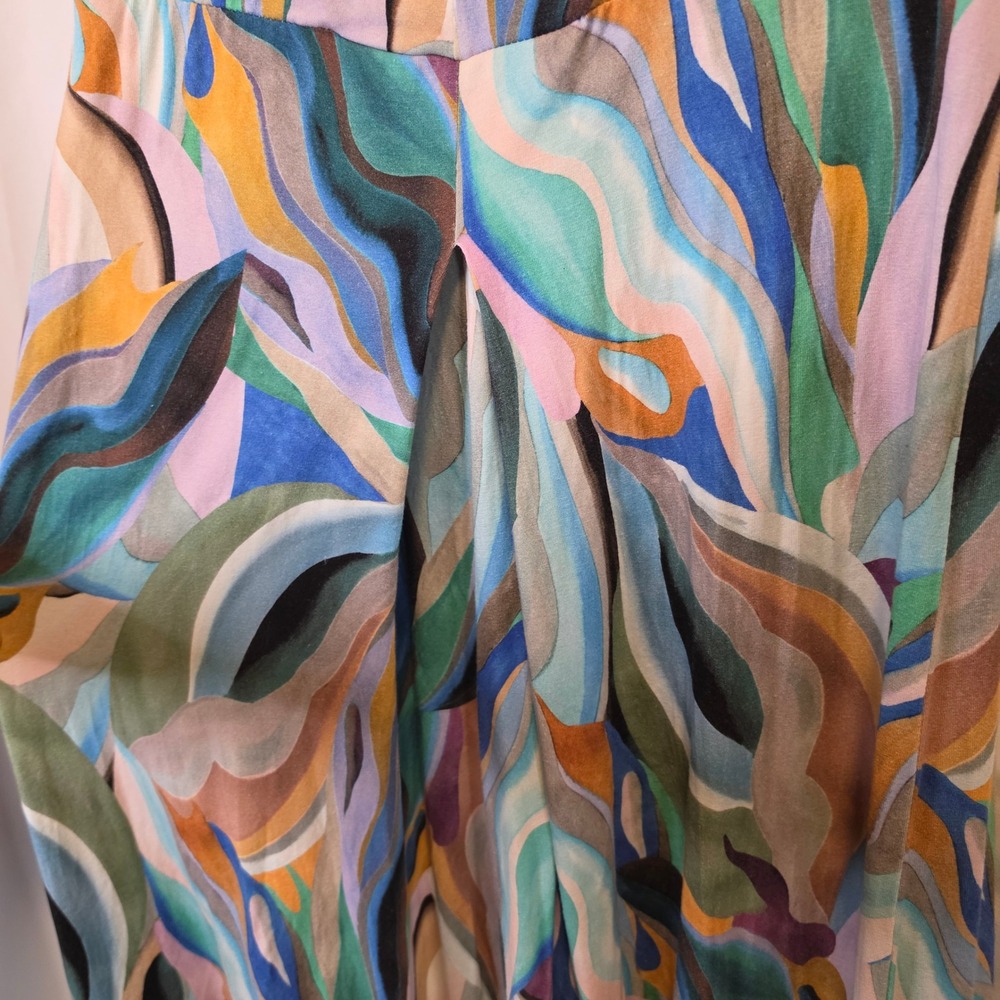 Soft Surroundings Jumpsuit Small Multicolor Abstract Swirl Boho Artsy 2DC76 - Picture 3 of 9
